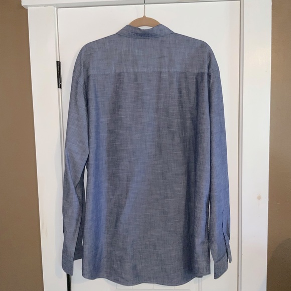 Men’s long sleeve chambray button-up shirt XXL - Picture 3 of 4